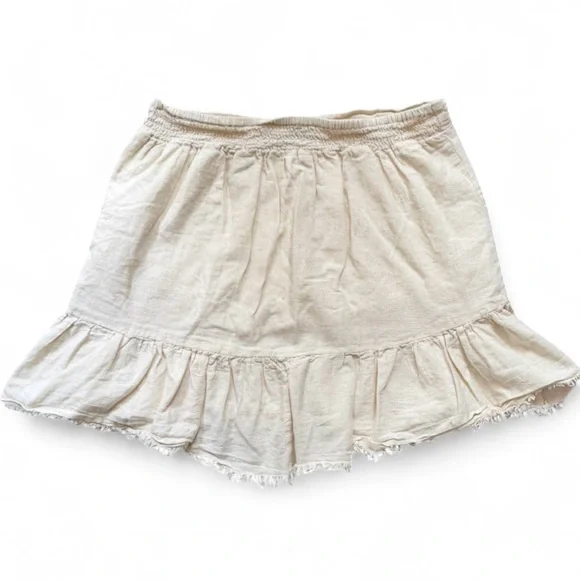 Women's Cream Ruffle Hem Skirt - Picture 2 of 7